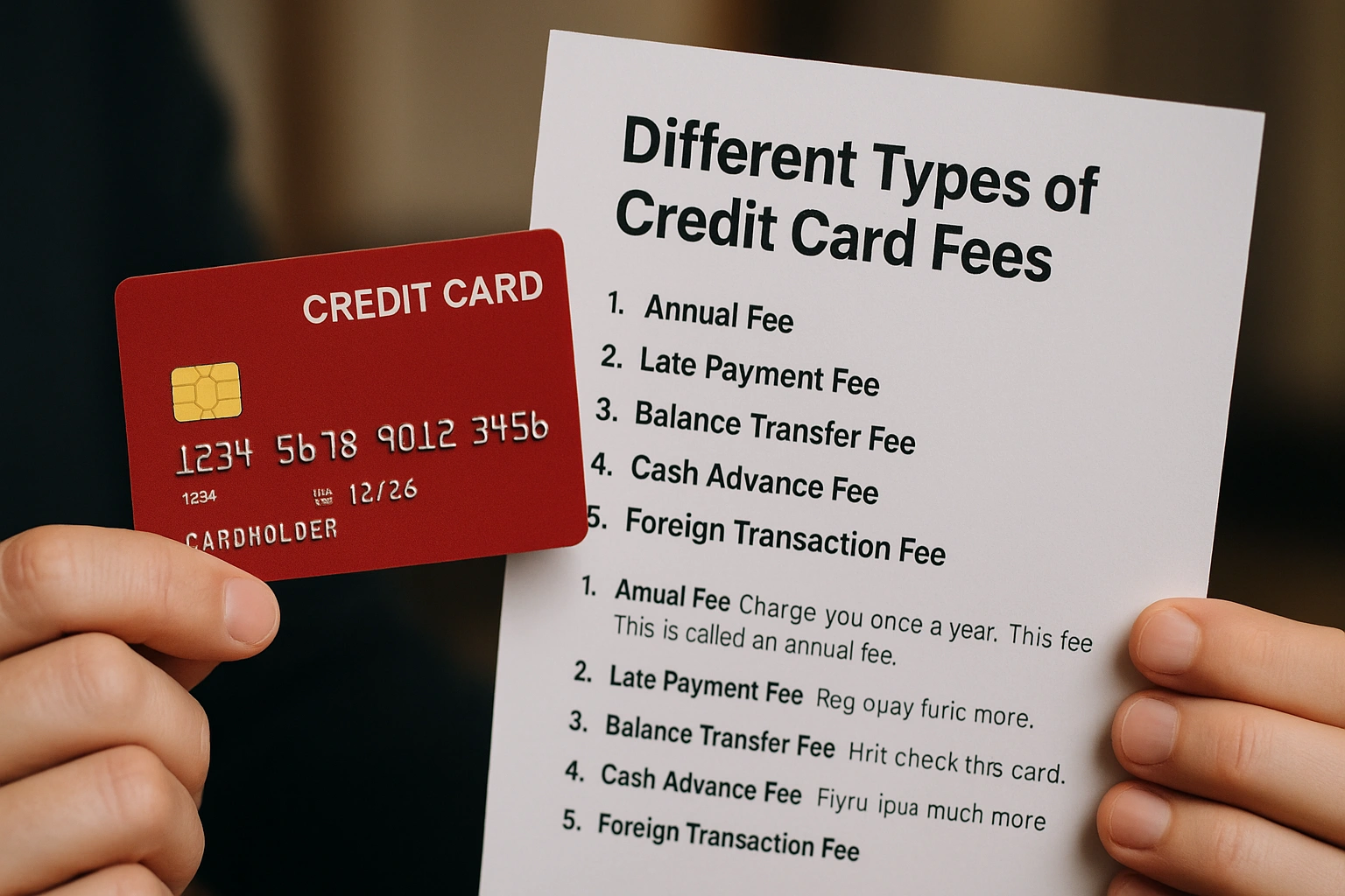 Different Types of Credit Card Fees