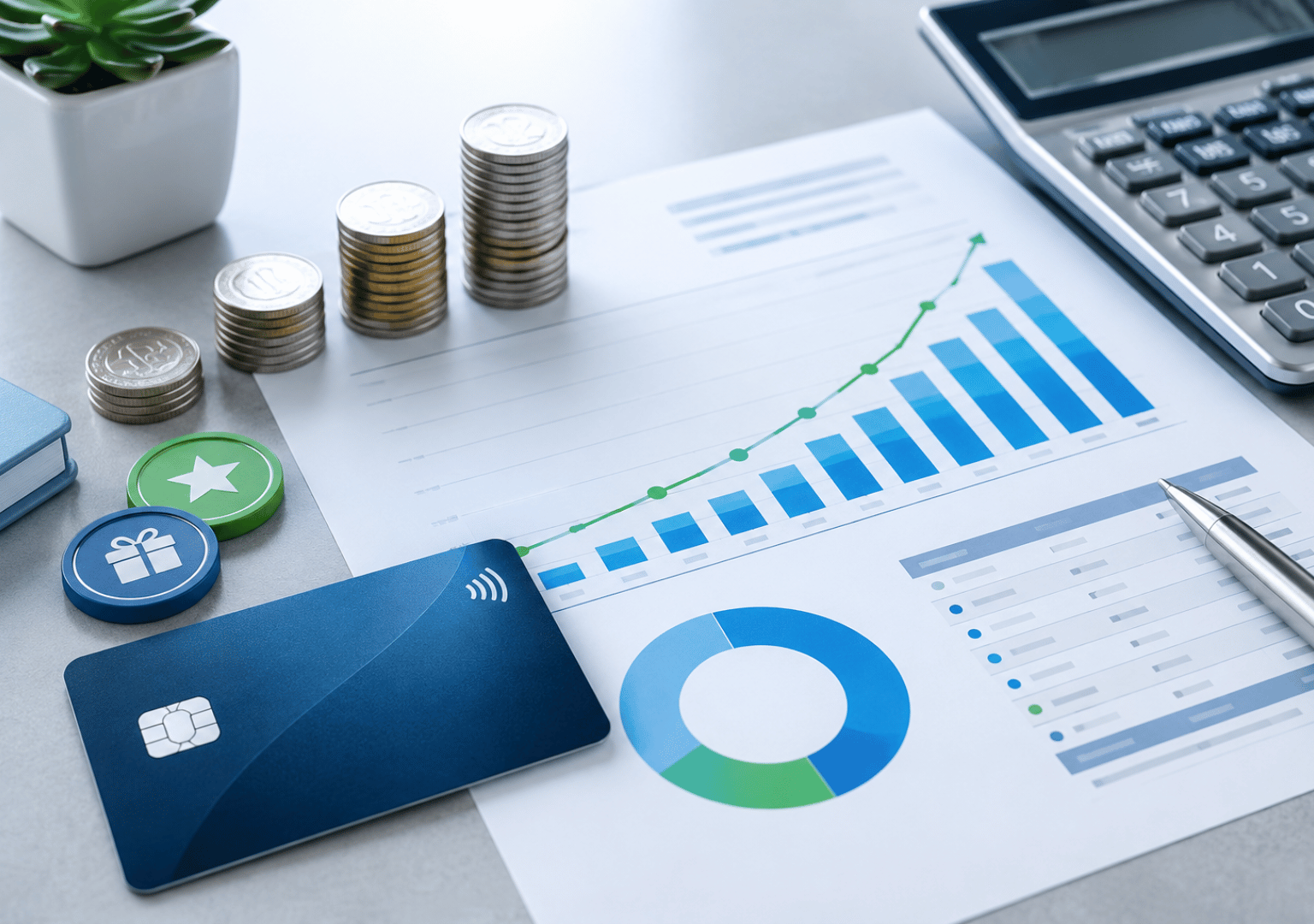 Credit card interest calculation with rewards and monthly statement