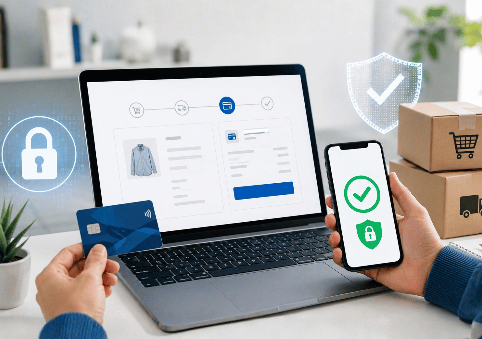 Secure online checkout with fraud protection and digital payment authentication