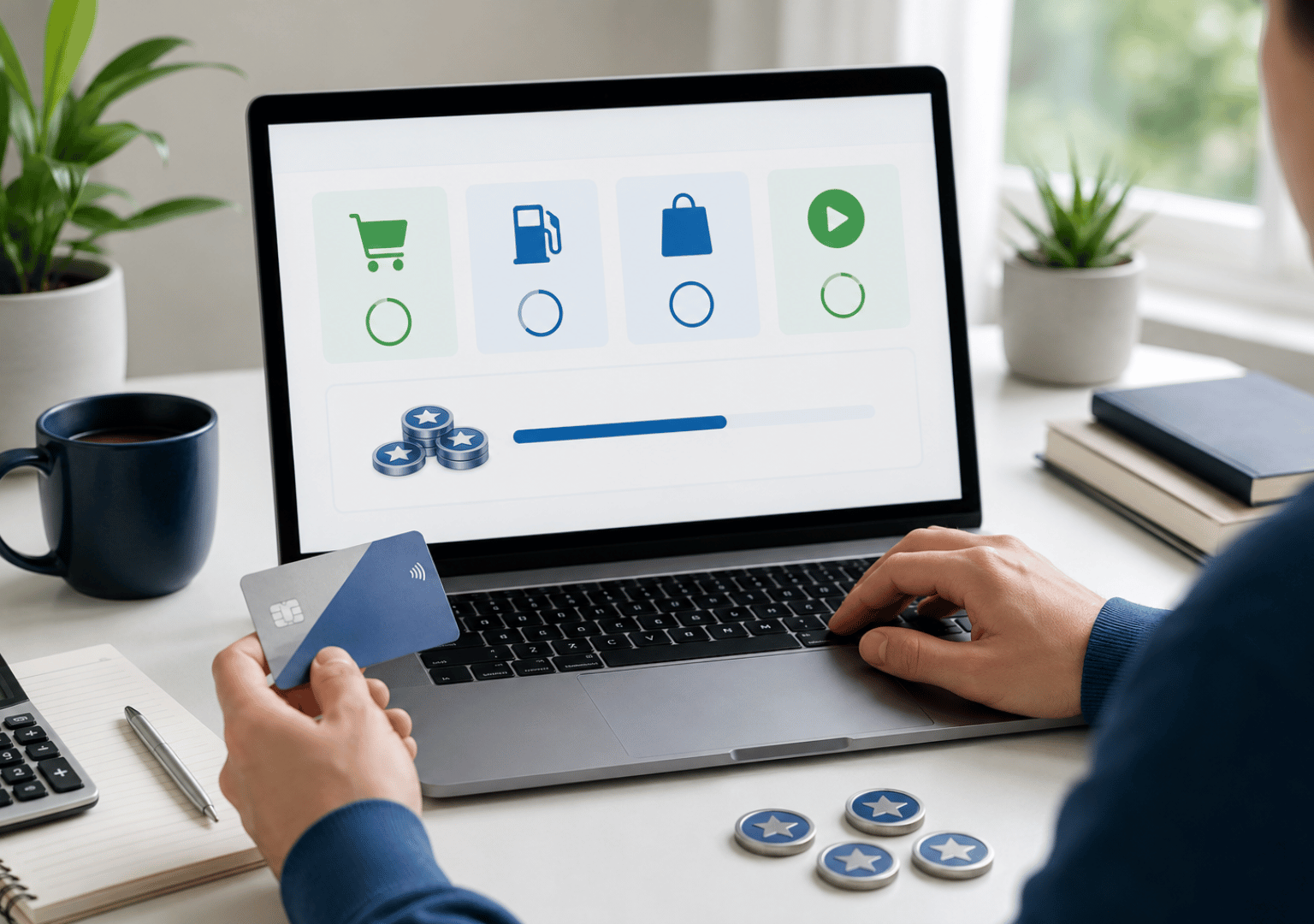 Best Amex Card for Cashback comparison on laptop with grocery gas and online shopping rewards