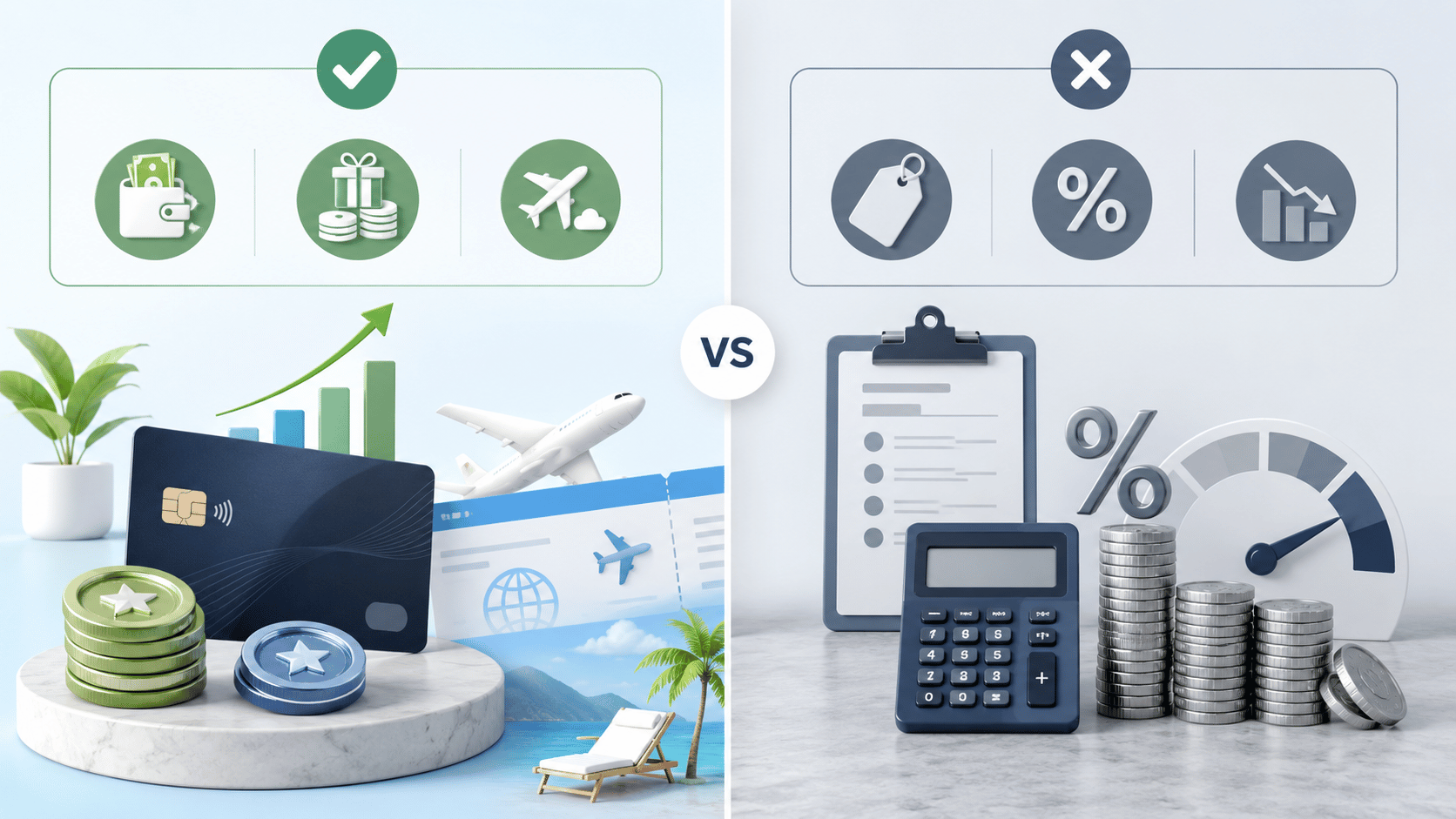 Credit card rewards benefits compared with annual fees and APR costs