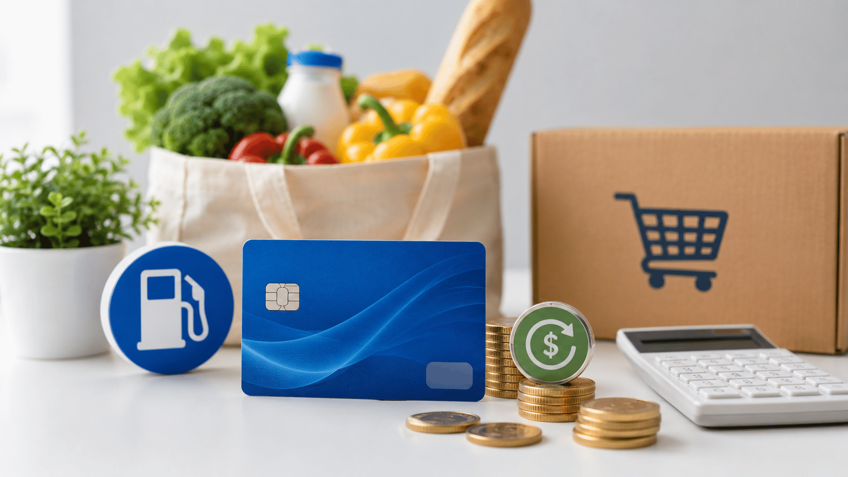 Cash back credit card rewards for groceries gas and online shopping