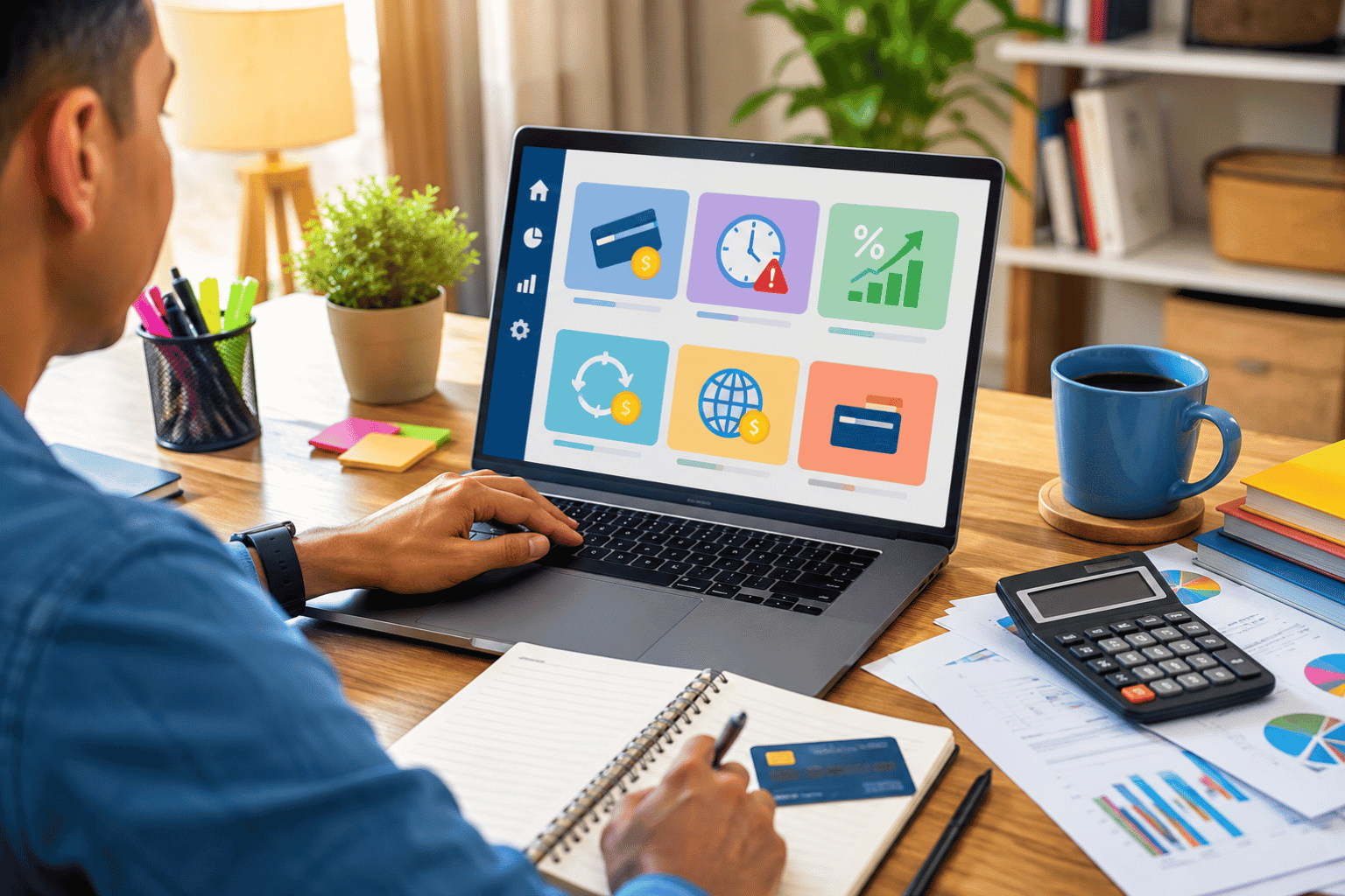 Credit card fees reducing rewards value with calculator and statement